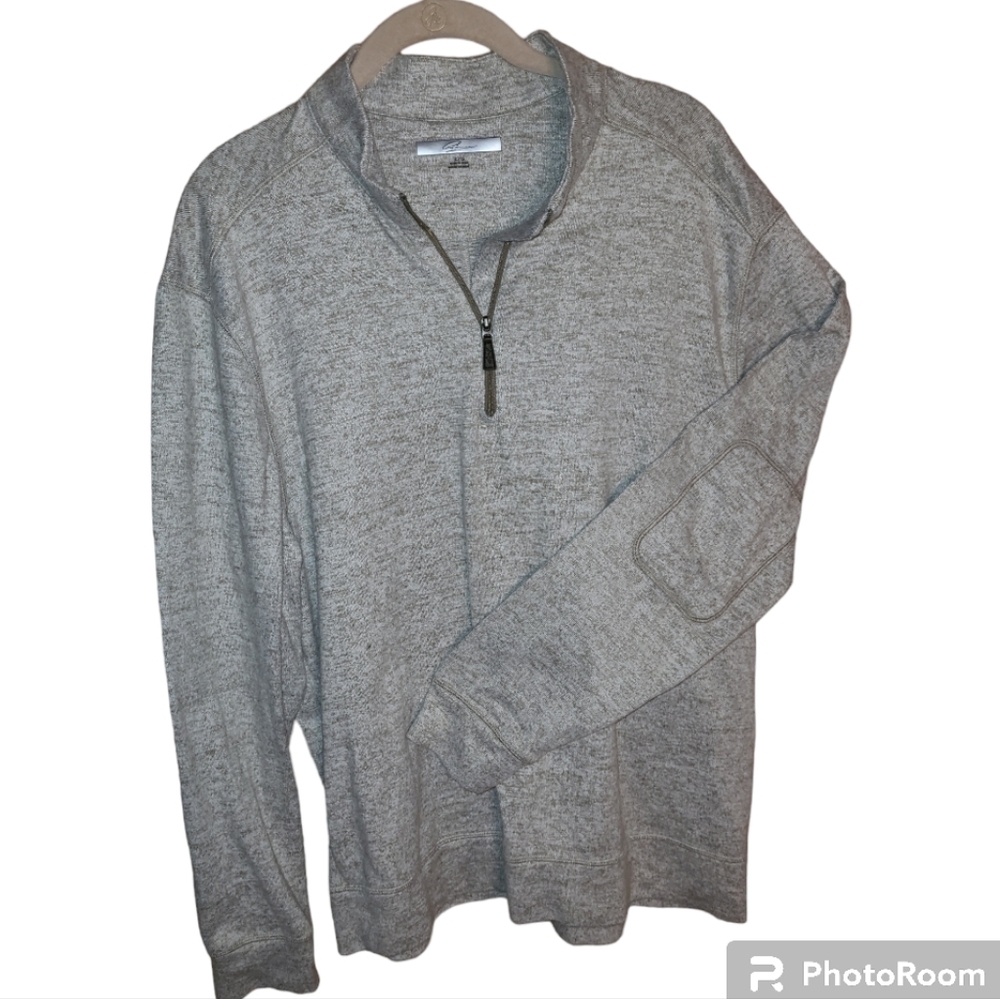Greg Norman* 1/4 Zip Pullover Sweater* Heather Brown* Sz L